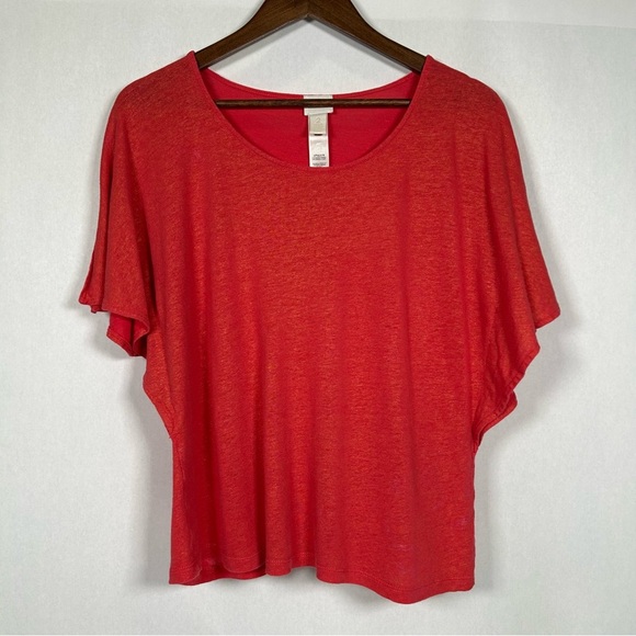 2 for$15 Chico's Vibrant Red Short Sleeve Top 
Chico’s Size 2 (L/12) - Picture 7 of 16